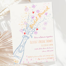Whimsical Hand Drawn Floral Scribble Bridal Brunch