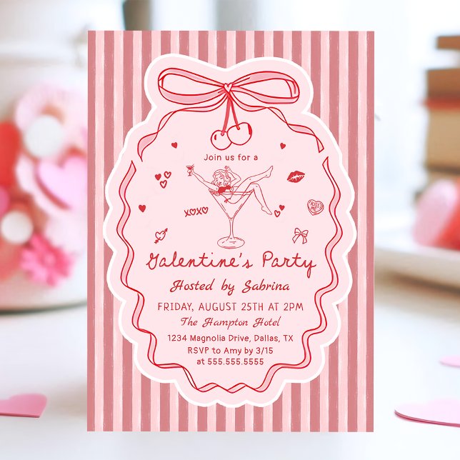Whimsical Hand Drawn Galentine's Day Invitation Einladung (Von Creator hochgeladen)