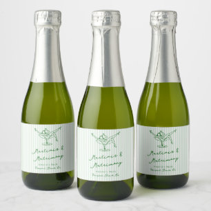 Whimsical Hand Drawn Green Martinis & Matrimone