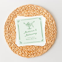 Whimsical Hand Drawn Green Martinis & Matrimone