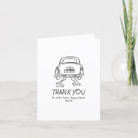 Whimsical Hand Drawn Just Married Car Hochzeit