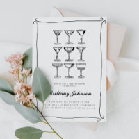 Whimsical Hand Drawn Martini Geburtstag