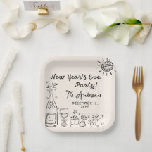 Whimsical Hand Drawn New Year's Eve Party