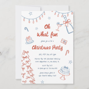Whimsical Hand Drawn Oh, was Spaß Weihnachten Part Einladung
