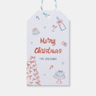 Whimsical Hand Drawn Oh, was Spaß Weihnachten Part Geschenkanhänger