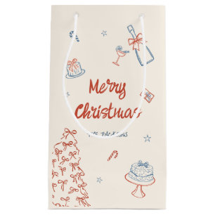 Whimsical Hand Drawn Oh, was Spaß Weihnachten Part Kleine Geschenktüte