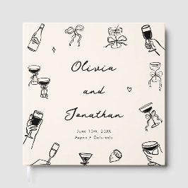 Whimsical Hand Drawn Quirky Wedding Gästebuch