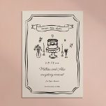 Whimsical Hand Drawn Quirky Wedding Save The Date<br><div class="desc">Whimsical Hand Drawn einzigartigen Hochzeit retten die Daten</div>