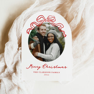 Whimsical Hand Drawn Red Bow Weihnachtsfest Acryleinladungen