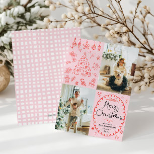 Whimsical Hand Drawn Retro Frohe Weihnachten 2 Fot