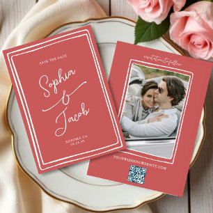Whimsical Hand Drawn Save The Date Hochzeitsfoto  