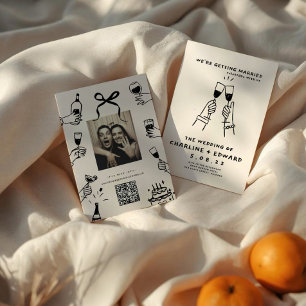 Whimsical Hand Drawn Scribble Wedding Einladung