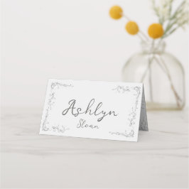 Whimsical Hand Drawn Script Wedding Guest Platzkarte
