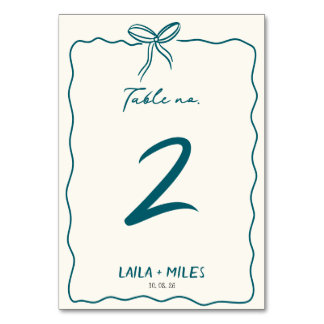 Whimsical Hand drawn wedding Event  Tischnummer