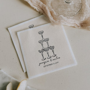 Whimsical Hand Drawn Wedding Napkins Serviette