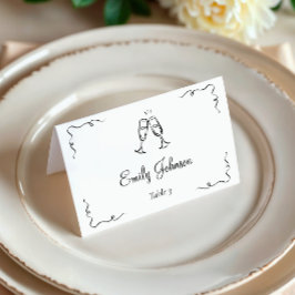 Whimsical Hand Drawn Wedding Platzkarte Tischnummer