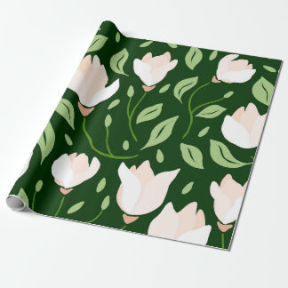 Whimsical Hand-Drawn White Magnolia Botanical Geschenkpapier