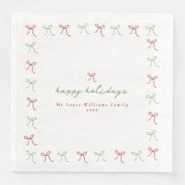 Whimsical Hand Draws Red & Green Weihnachten Serviette
