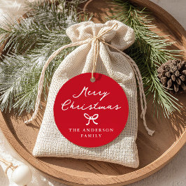 Whimsical Hand Gezeichnet Bow Weihnachtsgeschenk-T Geschenkanhänger