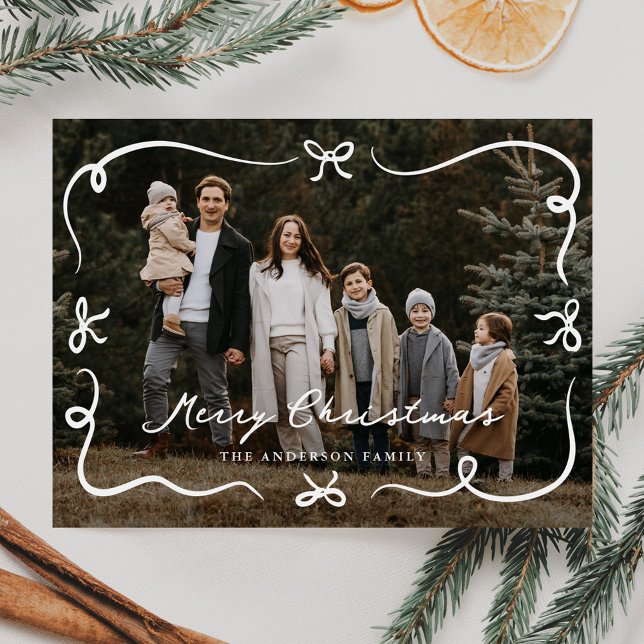 Whimsical Hand Gezeichnet Bows Foto Weihnachten (Von Creator hochgeladen)