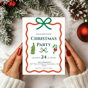 Whimsical Hand Gezeichnet Rahmen Holiday Weihnacht Einladung