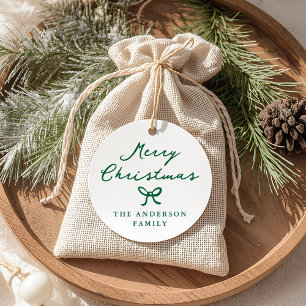 Whimsical Hand Gezeichnet Weihnachtsmarke "Green B Geschenkanhänger