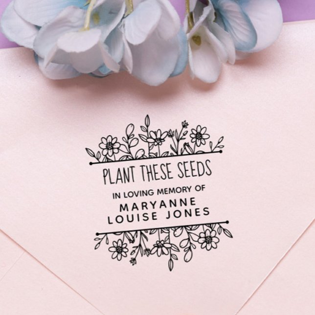 Whimsical Hand Gezeichnet Wildblumen Pflanze Saatg Gummistempel (Von Creator hochgeladen)