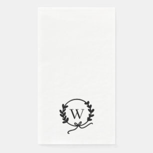 Whimsical Hand Gezeichnet Wreath Monogramm Serviette