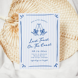 Whimsical Hand gezogen Blue Letzten Toast an der K Einladung