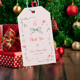 Whimsical Hand gezogen Französisch Weihnachten Dan Geschenkanhänger