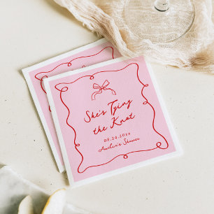 Whimsical Hand gezogen Rosa & Rote Dusche Serviette