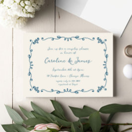 Whimsical Hand Illustrated Couples Bridal Shower Einladung