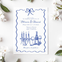 Whimsical Hand Letted Illustriert Dinner Hochzeit