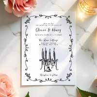 Whimsical Hand Lettered Bow Candelabra Wedding