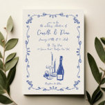Whimsical Hand Lettered Illustrated Dinner Wedding Einladung<br><div class="desc">Whimsical Hand Lettered Illustrated Dinner Wedding Invitation</div>