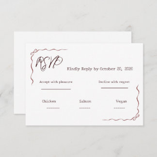 Whimsical Hand Written Scribble Wedding RSVP 