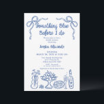 Whimsical Hand zeichnet etwas Blaues Brautparty Einladung<br><div class="desc">Whimsical Hand Drawn etwas Blue Bridal Dusche Einladung Sweet und kühn etwas Blau,  bevor ich Brautdusche Einladung mit verschiedenen Speisen,  Drinks,  Blume und Bögen. Diese blaue,  sonderbare Braut-Dusche ist vollständig editierbar.</div>