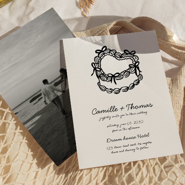 Whimsical handGezeichnet Cake Foto Hochzeitsfeiern Save The Date (Von Creator hochgeladen)