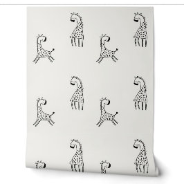Whimsical handGezeichnet Giraffe-Kinderzimmer Tapete