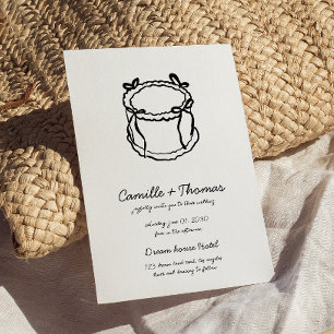 Whimsical handGezeichnet Kuchen Hochzeit Einladung