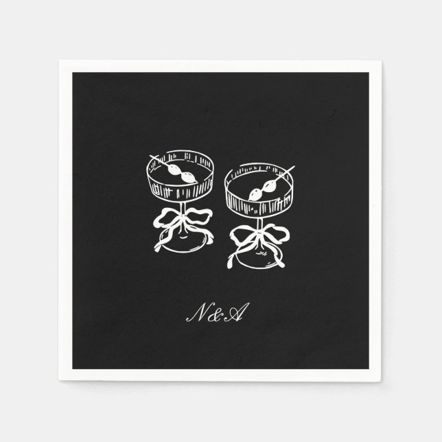 Whimsical handGezeichnet Kuchen Hochzeit Napkins Serviette (Vorderseite)