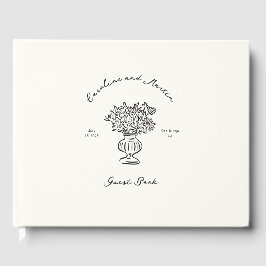 Whimsical, handgezeichnete Hochzeit Gästebuch