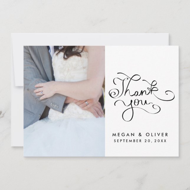 Whimsical handschriftlich Danke für Ihr Hochzeitss (Vorderseite)