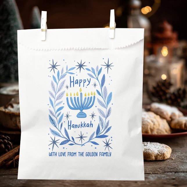 Whimsical Hanukkah Holiday Menorah Malerei Custom Geschenktütchen (Whimsical Hanukkah Holiday Menorah Painting Custom Favor Bag
)