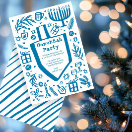 Whimsical Hanukkah Holiday Party Niedlich Custom Einladung