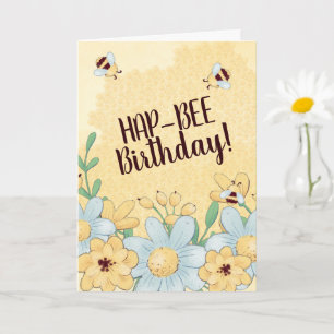 Whimsical Happy Birthday Bee Honeycomb Card Karte