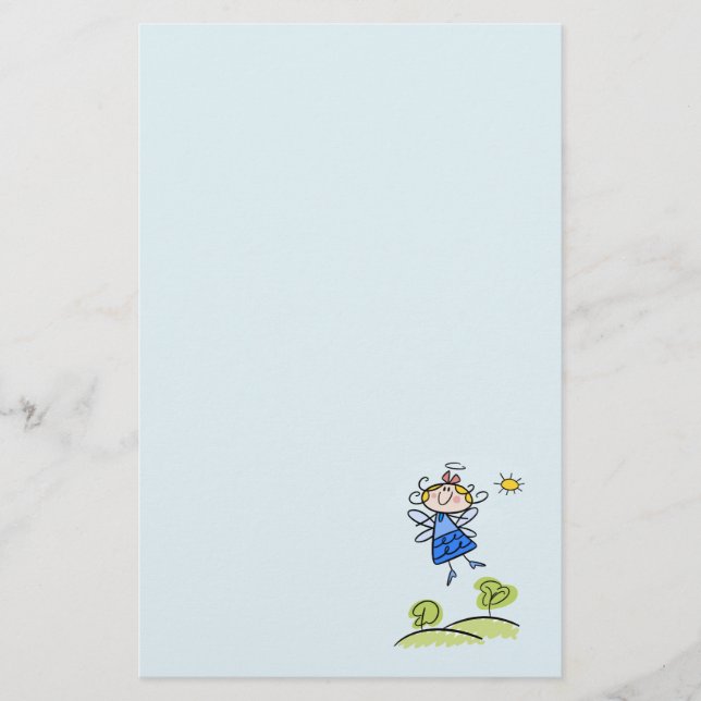 Whimsical Happy Flying Angel Fairy Briefpapier (Vorderseite)