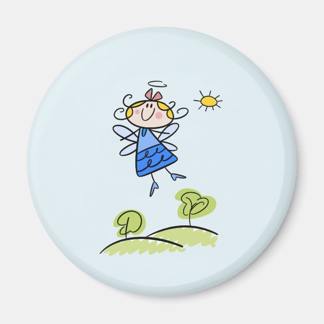 Whimsical Happy Flying Angel Fairy Magnet (Vorne)