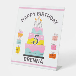 Whimsical Happy Geburtstagskind Party Sockelschild