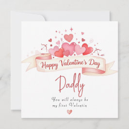 Whimsical Happy Valentine's Day Daddy Greeting  Feiertagskarte